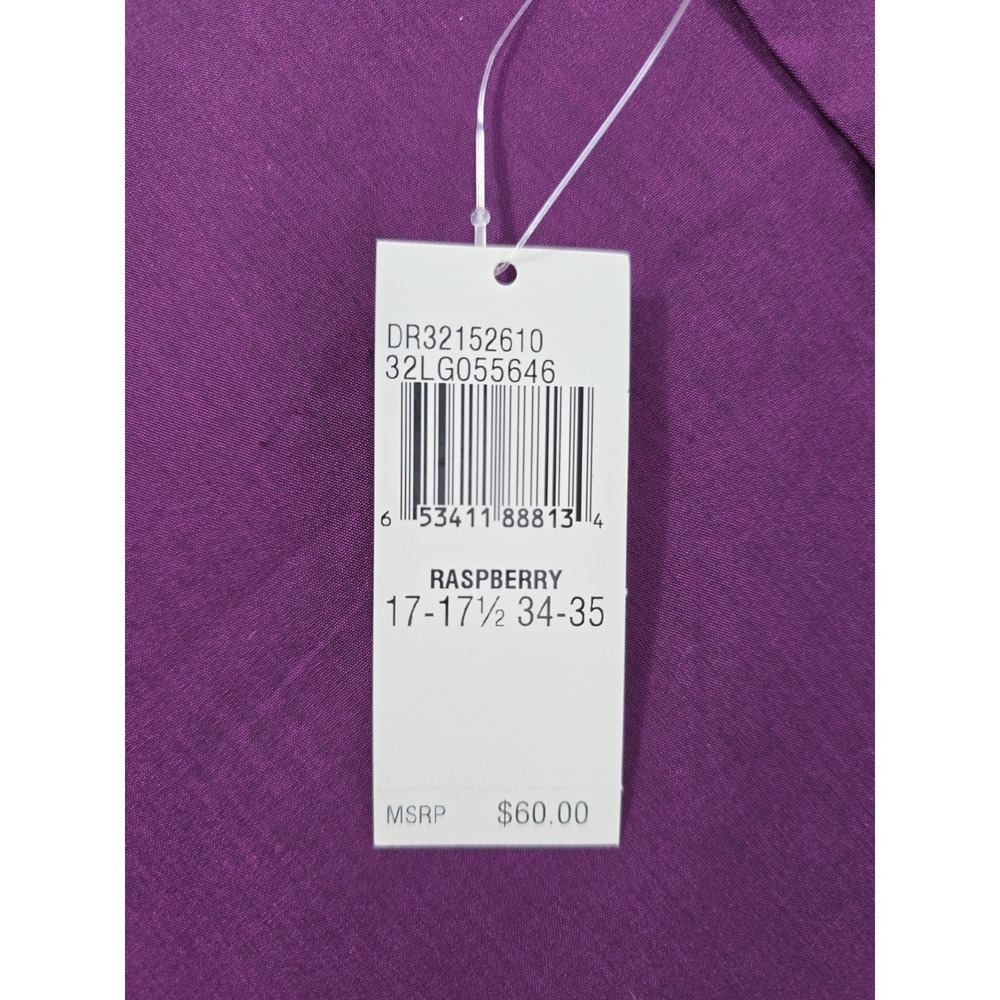 Unlisted Men XL Raspberry Purple Dress Shirt NWT Regular Fit 17-17.5 - Picture 7 of 11